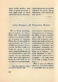 "Las brasas", de Francisco Brines / L. de L. | Biblioteca Virtual Miguel de Cervantes