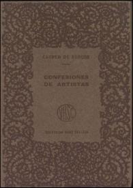 Confesiones de artistas. Tomo I / Carmen de Burgos (Colombine) | Biblioteca Virtual Miguel de Cervantes