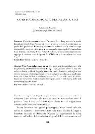 Cosa ha significato per me Asturias / Giuseppe Bellini | Biblioteca Virtual Miguel de Cervantes