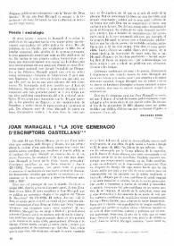 Joan Maragall i "la jove generació d'escriptors castellans" / Joaquim Molas | Biblioteca Virtual Miguel de Cervantes