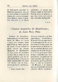 "Nuevas memorias de Mambruno", de Juan Ruiz Peña  / L. de L. | Biblioteca Virtual Miguel de Cervantes