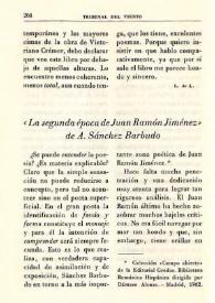 "La segunda época de Juan Ramón Jiménez", de A. Sánchez Barbudo  / L. de L. | Biblioteca Virtual Miguel de Cervantes