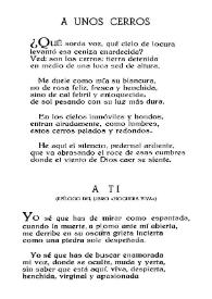 Más información sobre A unos cerros ; A ti (Epílogo del libro "Hoguera viva") / Manuel Alonso Alcalde