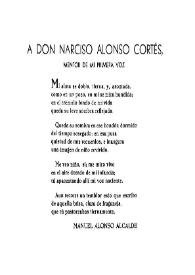 Más información sobre A Don Narciso Alonso Cortés / Manuel Alonso Alcalde