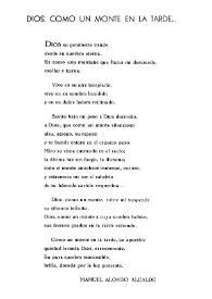 Más información sobre Dios, como un monte en la tarde / Manuel Alonso Alcalde