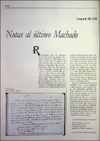 Notas al último Machado / Leopoldo de Luis | Biblioteca Virtual Miguel de Cervantes