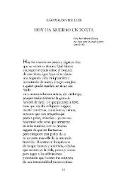 Hoy ha muerto un poeta / Leopoldo de Luis | Biblioteca Virtual Miguel de Cervantes