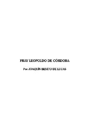 Fray Leopoldo de Córdoba / por Joaquín Benito de Lucas | Biblioteca Virtual Miguel de Cervantes