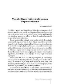 Vicente Blasco Ibáñez en la prensa hispanounidense   / Armando Miguélez | Biblioteca Virtual Miguel de Cervantes