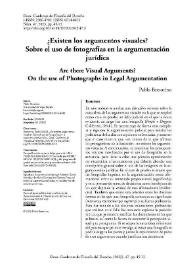 ¿Existen los argumentos visuales? Sobre el uso de fotografías en la argumentación jurídica  / Pablo Raúl Bonorino | Biblioteca Virtual Miguel de Cervantes