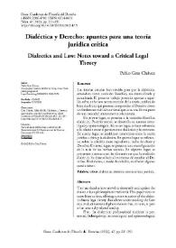 Dialéctica y Derecho: apuntes para una teoría jurídica crítica 

 / Pablo Gres Chávez | Biblioteca Virtual Miguel de Cervantes