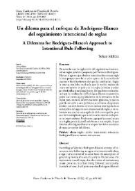 Un dilema para el enfoque de Rodríguez-Blanco del seguimiento intencional de reglas  / Yohan Molina | Biblioteca Virtual Miguel de Cervantes