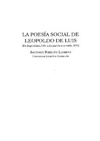 La poesía social de Leopoldo de Luis [De "Juego limpio", 1961 a "De aquí no se va nadie", 1971] / Santiago Fortuño Llorens | Biblioteca Virtual Miguel de Cervantes