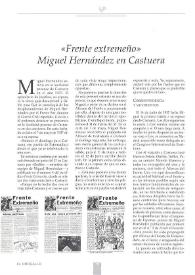 "Frente extremeño". Miguel Hernández en Castuera / Ángel David Martín Rubio | Biblioteca Virtual Miguel de Cervantes