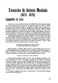 Más información sobre Evocación de Antonio Machado (1875-1975) / Leopoldo de Luis