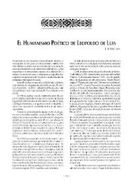 El humanismo poético de Leopoldo de Luis
 / Luis Arrillaga | Biblioteca Virtual Miguel de Cervantes