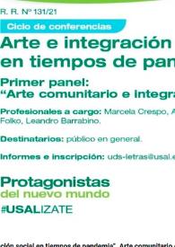 Más información sobre Ciclo de paneles "Arte e integración social en tiempos de pandemia 2021-2022". Arte comunitario e integración social: parte 2 de 3