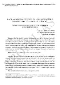 La trama de los géneros en "Los raros" de Pere Gimferrer (y una coda poética) / Enrique Serrano Asenjo | Biblioteca Virtual Miguel de Cervantes