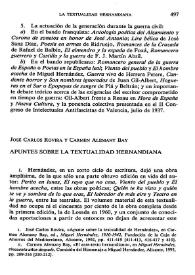 Apuntes sobre la textualidad hernandiana / José Carlos Rovira y Carmen Alemany Bay | Biblioteca Virtual Miguel de Cervantes