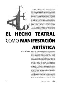 El hecho teatral como manifestación artística  / por Juan Polo Barrena | Biblioteca Virtual Miguel de Cervantes