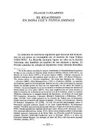El krausismo en "Doña Luz" y "Pepita Jiménez" / Francie Cate-Arries  | Biblioteca Virtual Miguel de Cervantes