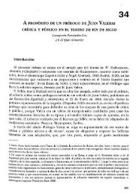 Más información sobre A propósito de un prólogo de Juan Valera: crítica y público en el teatro de fin de siglo / Concepción Fernández Soto