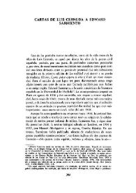 Cartas de Luis Cernuda a Edward Sarmiento   / James Valender | Biblioteca Virtual Miguel de Cervantes