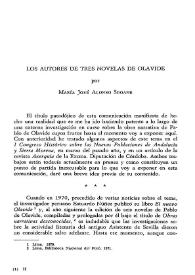 Los autores de tres novelas de Olavide / María José Alonso Seoane | Biblioteca Virtual Miguel de Cervantes