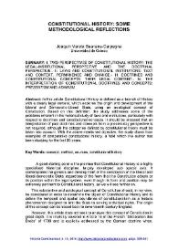 Constitutional history: some methodological reflections / Joaquin Varela Suanzes-Carpegna | Biblioteca Virtual Miguel de Cervantes