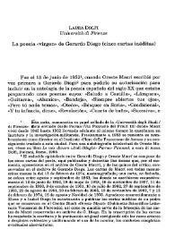 La poesía "virgen" de Gerardo Diego (cinco cartas inéditas) / Laura Dolfi | Biblioteca Virtual Miguel de Cervantes