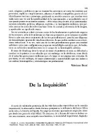 De la Inquisición  / Antonio M. Capdevila Gómez | Biblioteca Virtual Miguel de Cervantes