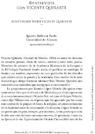 Más información sobre Entrevista con Vicente Quirarte / Ignacio Ballester Pardo