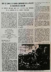 Más información sobre Hoy se cumple el primer centenario de la muerte de Agustina de Aragón. La heroica anciana vivió sus últimos días envuelta en la aureola de su heroico prestigio / Manuel Alonso Alcalde