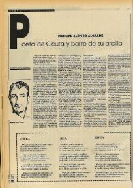 Más información sobre Manuel Alonso Alcalde. Poeta de Ceuta y barro de su arcilla / Alberto Baeza Herrazti