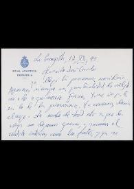 Más información sobre Carta de Alonso Zamora Vicente a José Carlos Rovira. La Granjilla (Madrid), 17 de diciembre de 1999
