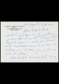 Más información sobre Carta de Alonso Zamora Vicente a José Carlos Rovira. La Granjilla (Madrid), 11 de abril de 2001