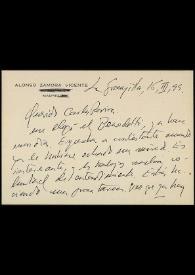 Más información sobre Carta de Alonso Zamora Vicente a José Carlos Rovira. La Granjilla (Madrid), 16 de marzo de 1999