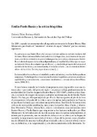 Emilia Pardo Bazán y la crítica biográfica / Dolores Thion Soriano-Mollá | Biblioteca Virtual Miguel de Cervantes