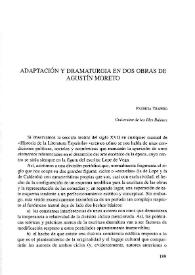 Más información sobre Adaptación y dramaturgia en dos obras de Agustín Moreto / Patricia Trapero