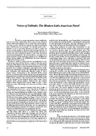 Voices of Solitude: The Modern Latin American Novel / Noël Maureen Valis | Biblioteca Virtual Miguel de Cervantes