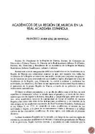 Más información sobre Académicos de la región de Murcia en la Real Academia Española / Francisco Javier Díez de Revenga
