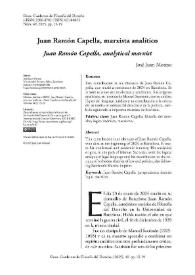 Juan Ramón Capella, marxista analítico
 / José Juan Moreso | Biblioteca Virtual Miguel de Cervantes