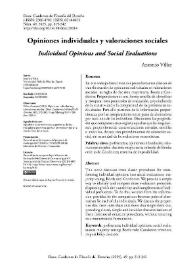 Opiniones individuales y valoraciones sociales 
 / Antonio Villar | Biblioteca Virtual Miguel de Cervantes