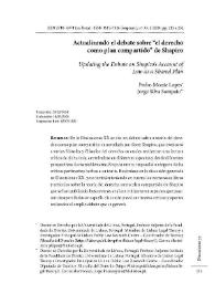 Actualizando el debate sobre "el derecho como plan compartido" de Shapiro   / Jorge Silva Sampaio, Pedro Moniz Lopes  | Biblioteca Virtual Miguel de Cervantes