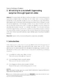 Mirativity in a nutshell: Expressing surprise through Spanish "cómo" / Susana Rodríguez Rosique | Biblioteca Virtual Miguel de Cervantes