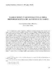 Narraciones y leyendas en la obra historiográfica de Alfonso X el Sabio  / Francisco Javier Díez de Revenga | Biblioteca Virtual Miguel de Cervantes