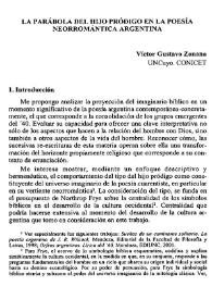 La parábola del hijo pródigo en la poesía neorromántica argentina / Víctor Gustavo Zonana | Biblioteca Virtual Miguel de Cervantes