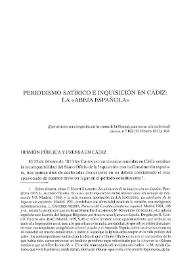 Periodismo satírico e Inquisición en Cádiz: La "Abeja Española" / Enrique Gacto | Biblioteca Virtual Miguel de Cervantes