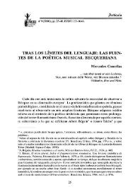 Tras los límites del lenguaje: las fuentes de la poética musical becqueriana / Mercedes Comellas | Biblioteca Virtual Miguel de Cervantes