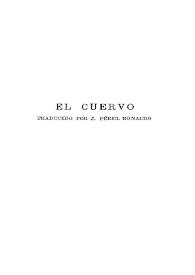 El cuervo / Edgar Allan Poe; traducido por J. Perel Bonaldo | Biblioteca Virtual Miguel de Cervantes